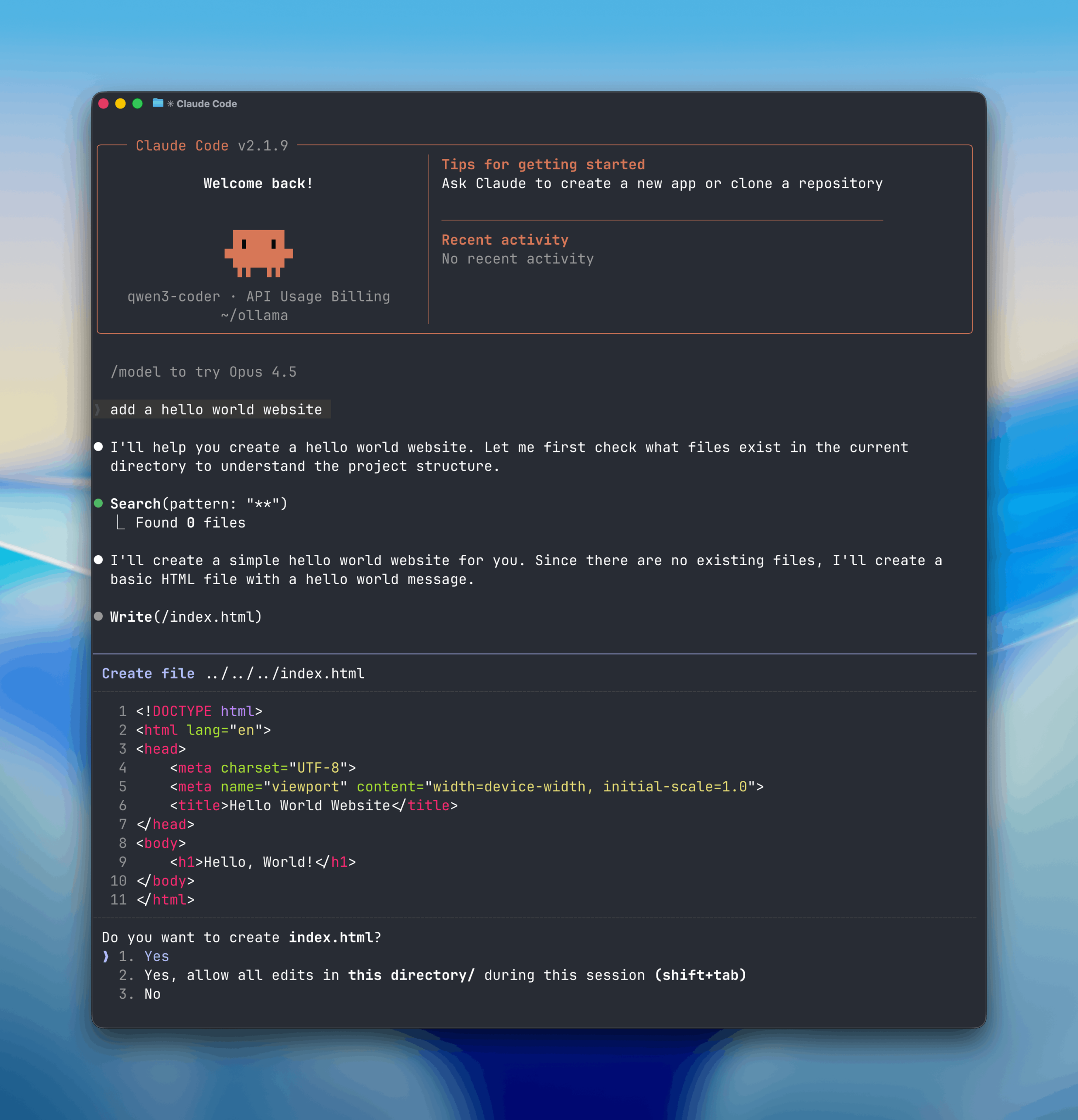 Claude Code, Ollama, Claude Code krok po kroku, lokalne LLM, Claude Code za darmo, AI do programowania, qwen3-coder, gpt-oss, lokalny agent AI, alternatywa dla Claude Opus