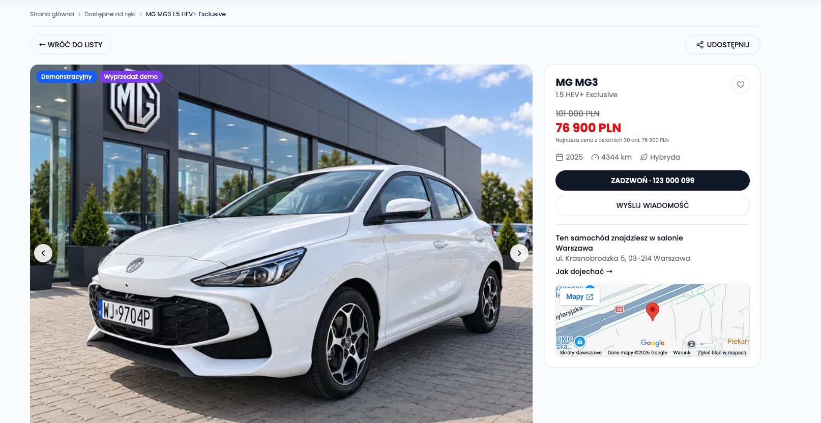 Dostępne od ręki dla MG Motor w grupie PGD – nowa wyszukiwarka samochodów gotowych do odbioru